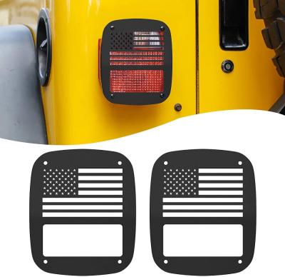 China High Quality Black Steel Tail Light Cover Tail Light Guard Rear Light Protectors Rear Lamp Cover For Jeep Wrangler TJ YJ for sale