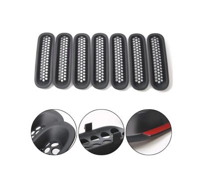 China High Quality Front Mesh Grille Insert Grille Guard Honeycomb 7 Pieces For Jeep Wrangler JK JKU for sale