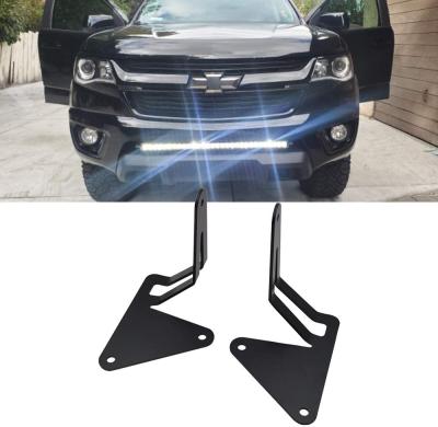 China Auto Parts Wholesale Front Lower Hidden Bumper Brackets 30 Inch LED Light Bar Mount Bracket Grille for sale