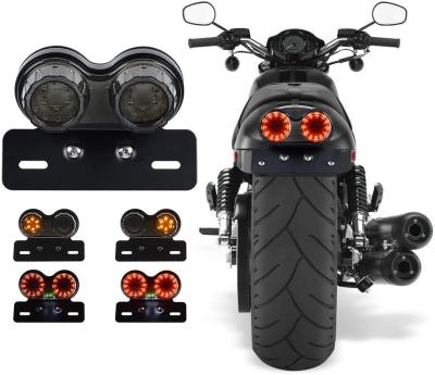 China ABS 40W Motorcycle Tail Light Integrated Lamp Brake Running Turn Signal Light With License Plate Bracket for sale