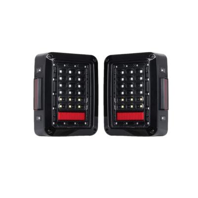 China Durable Black ABS Housing Smoke Lens Factory Direct Rear Tail Light Lights Brake White/Red LED For Jeep Wrangler Jk for sale