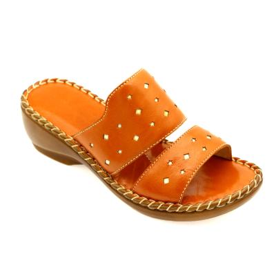 China Cushioning Hot Women's Shoes For Sale Genuine Leather Casual Ladies Slippers Slip On Handmade Flats Colorful Slippers Whips Wholesale for sale