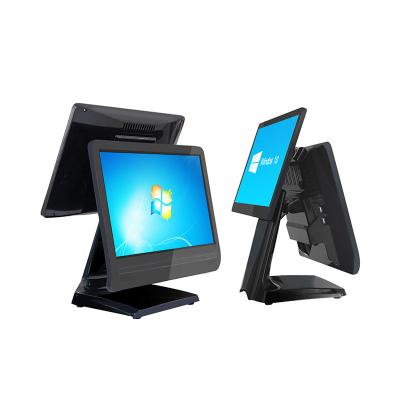 China Business All In One Touch Screen 15.6 Inch Screen POS Dual Terminal POS System for sale