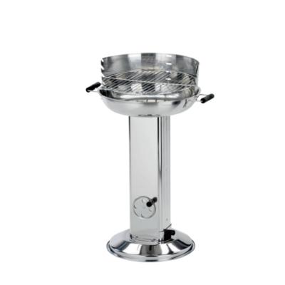 China Height Adjustable Stainless Steel Charcoal Pedestal BBQ Grill Round Pillar BBQ Grill for sale