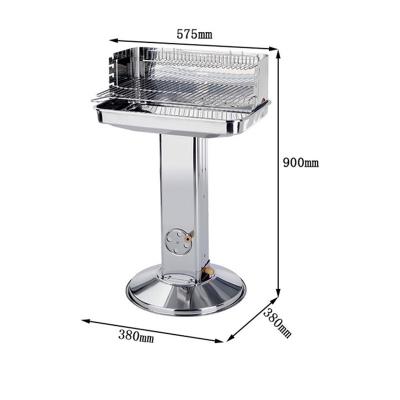 China Height Adjustable Stainless Steel Pedestal Charcoal Barbecue Grill for sale