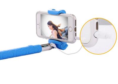 China Blue Mobile Phone Selfie Stick 230 -1097 mm With Audio Cable for sale