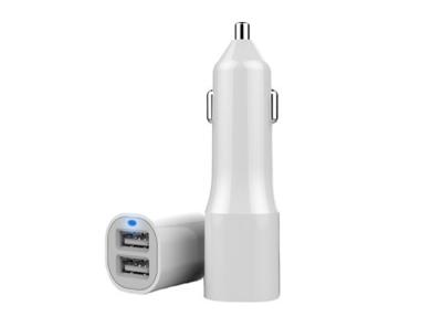 China Dual USB Output Universal USB Car Charger With Blue Indicator for sale