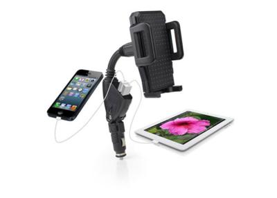 China Dual USB Charger Vehicle Cell Phone Mount Holder Cigarette Lighter for sale