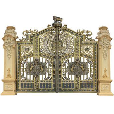 China Villa Royal Garden Entry Fence Driveway Iron Sliding Gate Luxury Easily Assembled Cast Aluminum Solid Gate for sale