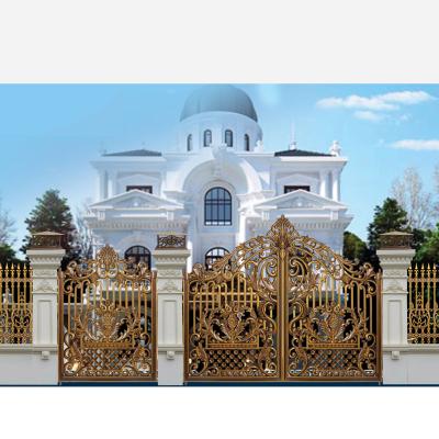 China Easily Assembled Villa Luxury Grill Design Main Door Solid Cast Aluminum Door for sale