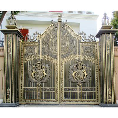 China Latest Nice Type Aluminum Looking Easily Assembled Metal Cast Solid Decorative Lion Aluminum Main Door Gate for sale