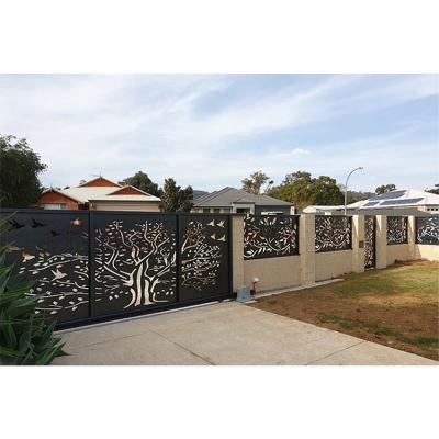 China Easily Assembled HUAART Laser Cut Aluminum Decorative Screen Fence Wall Ornamental Metal Garden Gates Panels for sale