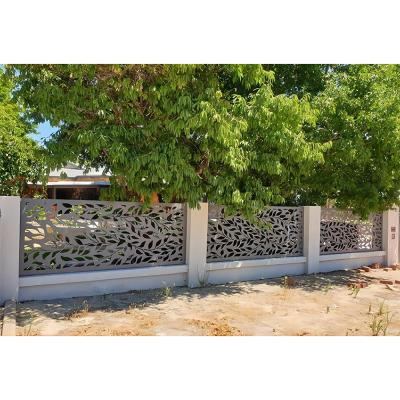 China Easily Assembled HUAART Matrixtion Outdoor Garden Laser Cut Aluminum Slat Panels Decorative Metal Screen Fencing Fence for sale