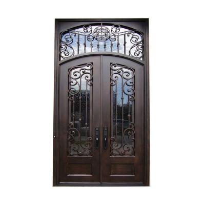 China New State Modern Front Entry Iron Double Doors Exterior High End for sale