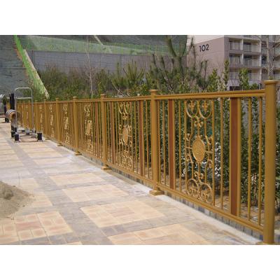 China Easily Assembled Perforated Black Fence For Gardens Artificial High Quality Door Strapping Profile Wooden Wrought Iron Fence for sale