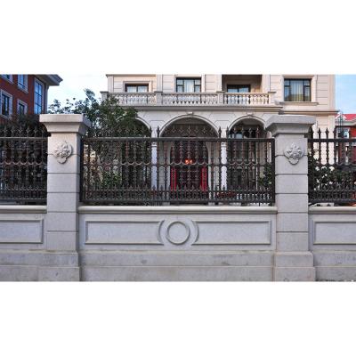 China Factory Price Easily Assembled Decorative Powder Coated Privacy Wrought Iron Slat Sliding Gate Fence for sale