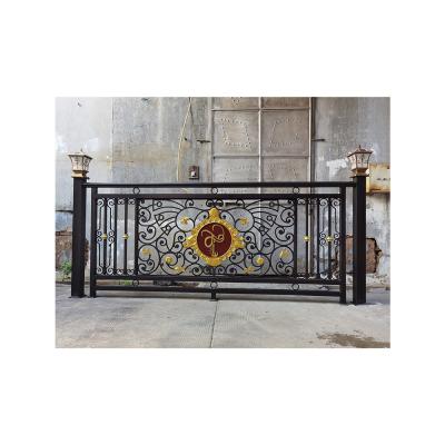 China 2021 Easily Assembled Design Wrought Iron Fence Galvanized Garden Balcony Panel Wrought Iron Steel Metal Fence for sale