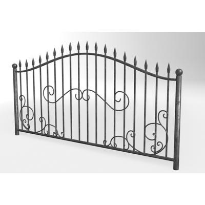 China Easily Compiled Top Selling Design Galvanized Metal Fence Wrought Iron Material Zinc Steel Fence Panels for sale