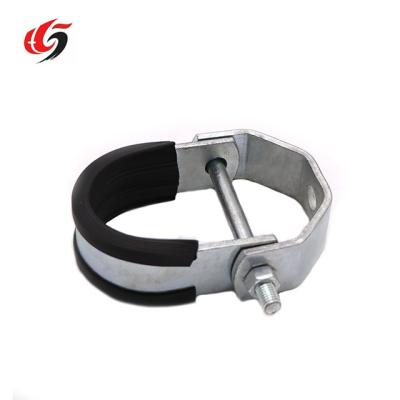 China Pipe Clamp China Customized Rubber Pipe Hanger Galvanized Steel Clevis Pipe Hanger Clamp for sale