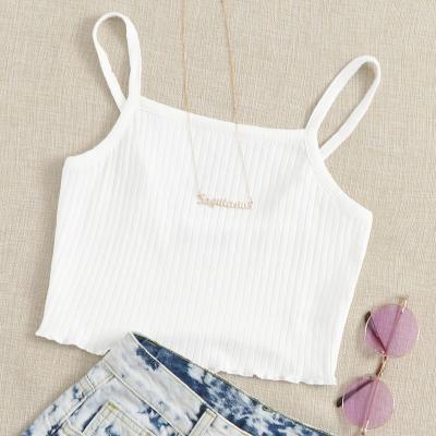 China Girls Sexy Short Exquisite Cotton Workout Top Anti-wrinkle Women Solid Knit Tank Tops for sale