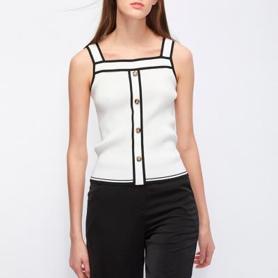 China Wholesale Summer Normal Secy Button One-Piece Cool Skinny Stripe Sleeveless Strap Top Anti-pilling Women for sale