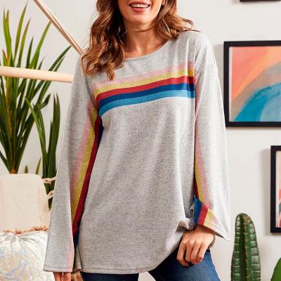 China Latest Anti-Pilling Small Casual Office Custom Basic High Quality Tunic Long Sleeve Knit Loose Fit Tops For Women for sale