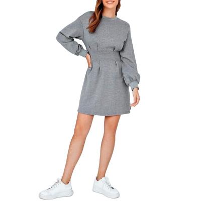 China Luxury Anti-Wrinkle Plus Size Turtle Neck Oversized Sweater Turtleneck Elegant Knitted Long Clothing Midi Wool Dresses For Women for sale