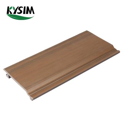 China 3d modern exterior wood texture plastic engineered wood shingle for sale