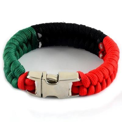 China Over 200 Colors Handmade Men Metal Buckle Paracord Bracelet Nylon Rope Survival Bangle for sale