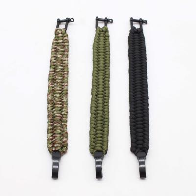 China Outdoor Paracord Survival Bracelet with Adjustable Metal Button and Polyester Material for sale