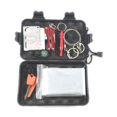 China US Portable Black First Aid Sos Survival Kit for Outdoor Camping Emergency Black Kit for sale