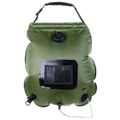 China 20L PVC Portable Outdoor Camping Shower Bag for Solar Heated Shower in Green or Blue for sale