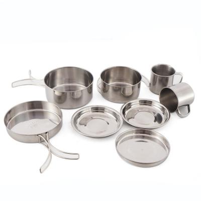 China Portable Style Stainless Steel Cookware Set for Outdoor Camping at US 6.5/Piece for sale