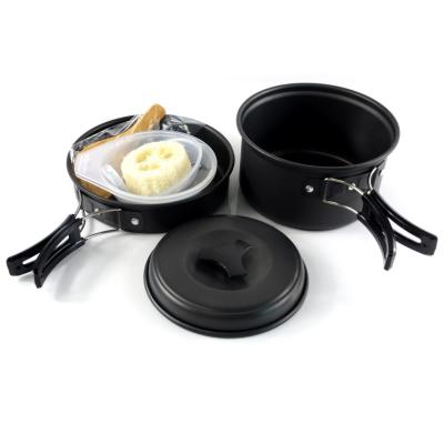 China Outdoor Aluminum Non Stick Cookware Set for Camping Cooking Pot Convenient US 0.580kg for sale