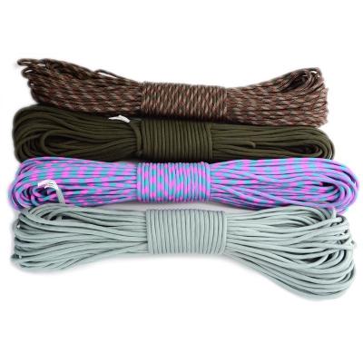 China 100FT Supervivência ao ar livre 550 Paracord Poliéster 4mm Paracord Corda à venda