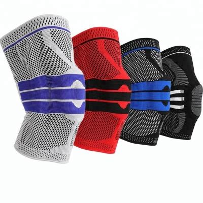 China US Outdoor Sports Nylon Silicone Knee Support Compression Knee Brace for Basketball for sale