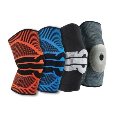 China Silicon Pad Professional Sport Knee Brace Breathable and Red for Running Work out for sale