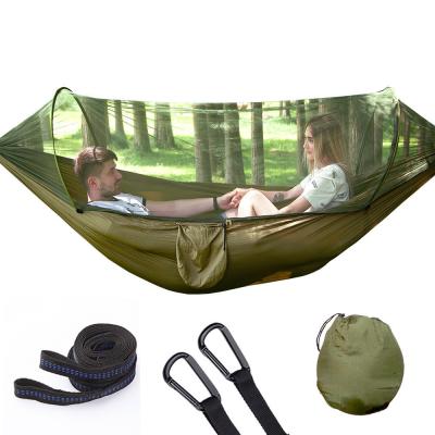 China Automatic Quick Open Nylon Camping Hammock with Mosquito Net Waterproof and Versatile for sale