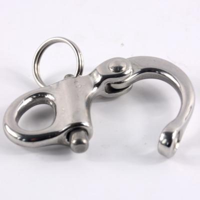 China 0.060kg Package Gross Weight Stainless Steel 52mm Fixed Snap Shackle with Swivel Eye for sale