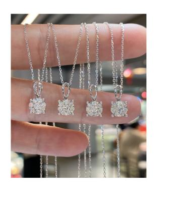 China 18k Gold Jewelry 18k Diamond Custom Diamond Pendant Necklace CLASSIC Craft Lab Developed White Gold 28cents White Gold for sale