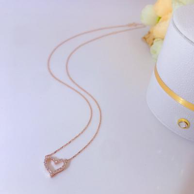 China High Quality Simple Elegant New Fashion Hollow Heart Shape Gold Plated Charm Jewelry Pendant Necklaces for sale