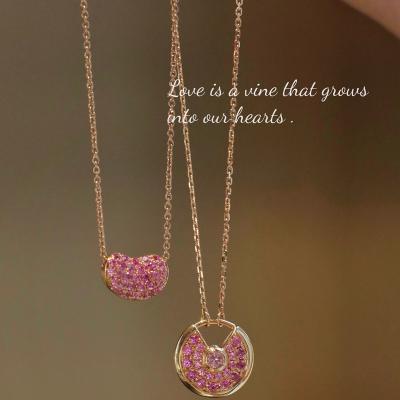 China High Quality Trending Hot Fashion Design Jewelry Personalized Sapphire Gorgeous 18K Rose Gold Necklace For Women for sale