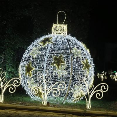 China IP65 Commercial Waterproof Public Decorative Pattern Light Ball Huge Star Decoration Bell Arch Building Light For Street Party Decorations for sale