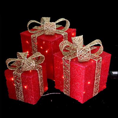 China more sizes adjust pattern lights over 100 style christmas gift box red gray lights for holiday decorative light custom size for sale