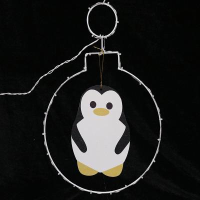 China Outdoor decoration 30cm led string light penguin ip44 waterproof 2d pendant light for outdoor garden pathway for sale