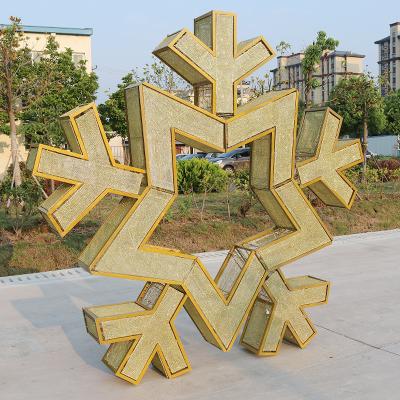 China Customized 3m pattern light iron structure snowflake commercial public use 3d light for street park decoration for sale