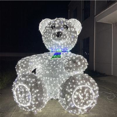 China Customized tiktok commercial hot open park use 3d pattern light bear light for street park decoration for sale