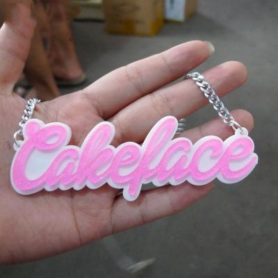 China CLASSIC Acrylic Custom Shangjie Necklace OEM Shangjie Letter Necklace Custom Double Plated Custom Name Necklaces for sale