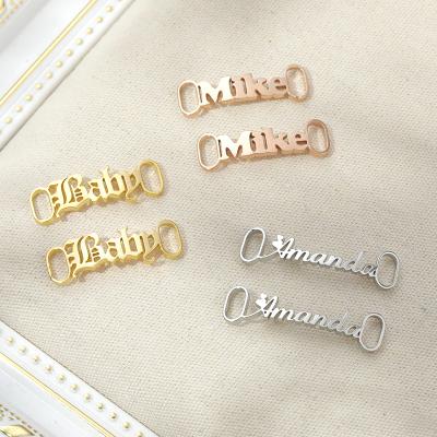 China Shangjie OEM CLASSIC Custom English Shoe Buckle Stainless Steel Letter Shoe Buckle Metal Metal Mens Shoe Buckle for sale