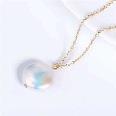 China Romantic High Quality Trendy 14k Gold Plated Women And Girls Real Natural Pearl Necklace Jewelry for sale